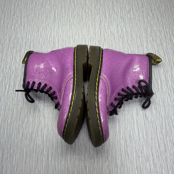 Dr Martens 1460 Glitter Lace Up Boots Girls Youth Pink Size 9 - Picture 6 of 8
